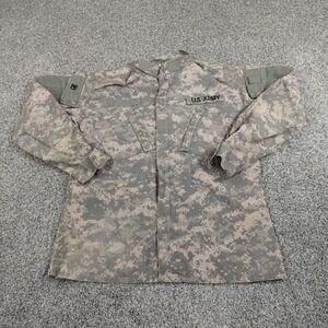 Military Jacket Mens M Green Brown Digital Camo Army ACU Zip Coat Canvas Ripstop